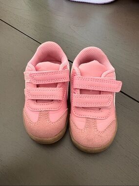 Kids Pink Velcro Sneakers - Casual Everyday Shoes